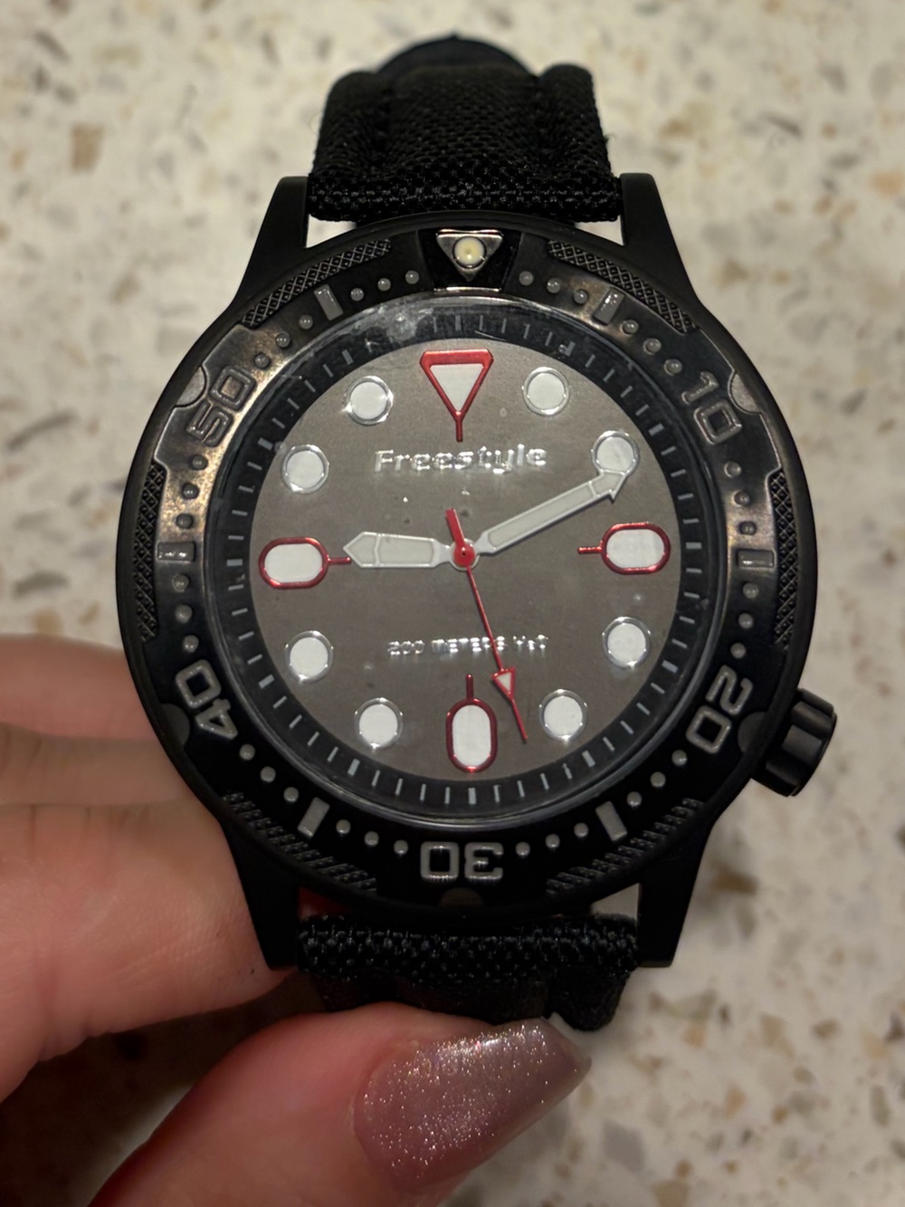 Freestyle Black Watch with Red Accents